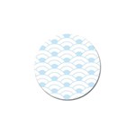 blue,white,shell,pattern Golf Ball Marker Front