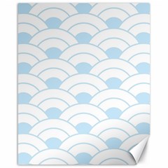 Blue,white,shell,pattern Canvas 16  X 20   by NouveauDesign