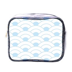 Blue,white,shell,pattern Mini Toiletries Bags by NouveauDesign