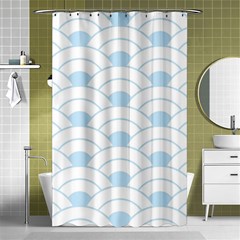 Blue,white,shell,pattern Shower Curtain 48  X 72  (small)  by NouveauDesign