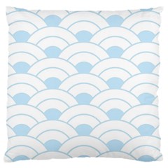 Blue,white,shell,pattern Large Cushion Case (one Side) by NouveauDesign