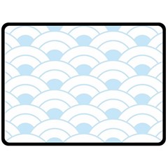 Blue,white,shell,pattern Double Sided Fleece Blanket (large)  by NouveauDesign