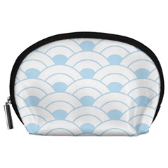 Blue,white,shell,pattern Accessory Pouches (large) 