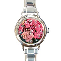 Beautiful Peonies Round Italian Charm Watch by NouveauDesign