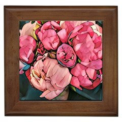 Beautiful Peonies Framed Tiles by NouveauDesign