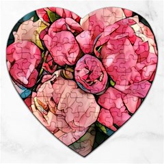 Beautiful Peonies Jigsaw Puzzle (heart) by NouveauDesign