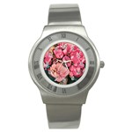 beautiful peonies Stainless Steel Watch Front