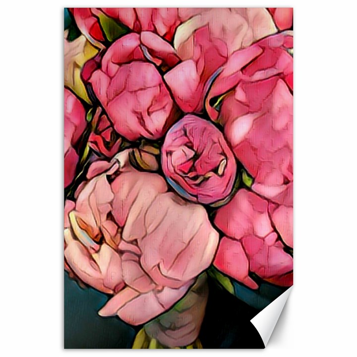 beautiful peonies Canvas 24  x 36 