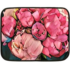 Beautiful Peonies Double Sided Fleece Blanket (mini)  by NouveauDesign