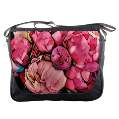 Beautiful Peonies Messenger Bags by NouveauDesign