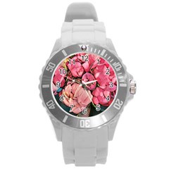 Beautiful Peonies Round Plastic Sport Watch (l) by NouveauDesign