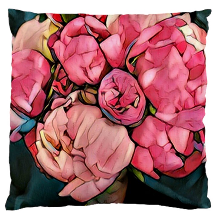 beautiful peonies Large Cushion Case (One Side)