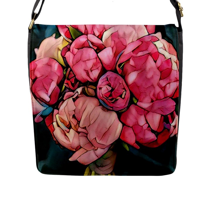 beautiful peonies Flap Messenger Bag (L) 