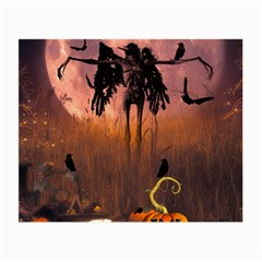 Halloween Design With Scarecrow, Crow And Pumpkin Small Glasses Cloth (2-side) by FantasyWorld7