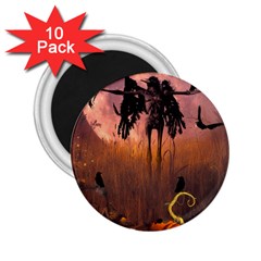 Halloween Design With Scarecrow, Crow And Pumpkin 2 25  Magnets (10 Pack)  by FantasyWorld7