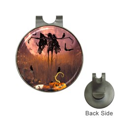 Halloween Design With Scarecrow, Crow And Pumpkin Hat Clips with Golf Markers