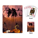 Halloween Design With Scarecrow, Crow And Pumpkin Playing Card Back