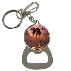 Halloween Design With Scarecrow, Crow And Pumpkin Bottle Opener Key Chains