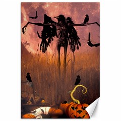 Halloween Design With Scarecrow, Crow And Pumpkin Canvas 20  X 30   by FantasyWorld7