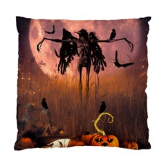 Halloween Design With Scarecrow, Crow And Pumpkin Standard Cushion Case (one Side) by FantasyWorld7