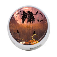 Halloween Design With Scarecrow, Crow And Pumpkin 4-Port USB Hub (Two Sides) 