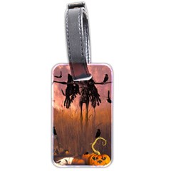 Halloween Design With Scarecrow, Crow And Pumpkin Luggage Tags (two Sides) by FantasyWorld7