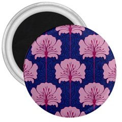 Beautiful Art Nouvea Floral Pattern 3  Magnets by NouveauDesign