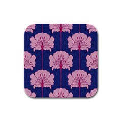 Beautiful Art Nouvea Floral Pattern Rubber Square Coaster (4 Pack)  by NouveauDesign