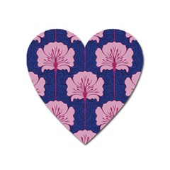 Beautiful Art Nouvea Floral Pattern Heart Magnet by NouveauDesign