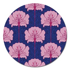 Beautiful Art Nouvea Floral Pattern Magnet 5  (round) by NouveauDesign