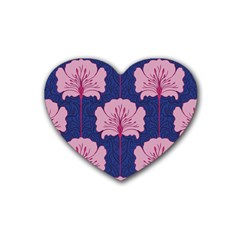 Beautiful Art Nouvea Floral Pattern Rubber Coaster (heart)  by NouveauDesign