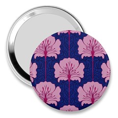 Beautiful Art Nouvea Floral Pattern 3  Handbag Mirrors by NouveauDesign