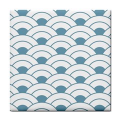 Art Deco Teal White Tile Coasters by NouveauDesign