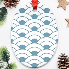 Art Deco Teal White Ornament (oval) by NouveauDesign