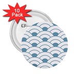 art deco teal white 2.25  Buttons (10 pack)  Front