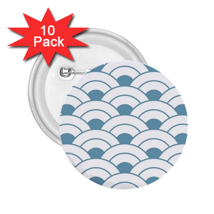 art deco teal white 2.25  Buttons (10 pack) 