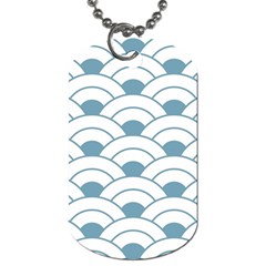 Art Deco Teal White Dog Tag (one Side) by NouveauDesign