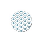 art deco teal white Golf Ball Marker Front