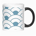 art deco teal white Morph Mugs Right