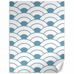 Art Deco Teal White Canvas 12  X 16   by NouveauDesign