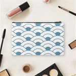 art deco teal white Cosmetic Bag (Medium)  Back