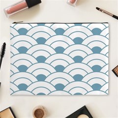 Art Deco Teal White Cosmetic Bag (xl) by NouveauDesign