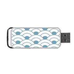 Art Deco Teal White Portable Usb Flash (two Sides) by NouveauDesign