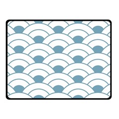 Art Deco Teal White Double Sided Fleece Blanket (small)  by NouveauDesign