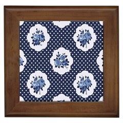 Shabby Chic Navy Blue Framed Tiles by NouveauDesign