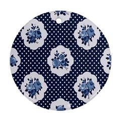 Shabby Chic Navy Blue Ornament (round) by NouveauDesign