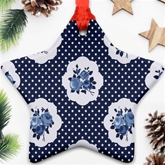 Shabby Chic Navy Blue Ornament (star) by NouveauDesign