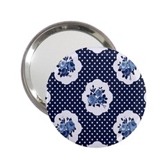 Shabby Chic Navy Blue 2 25  Handbag Mirrors by NouveauDesign