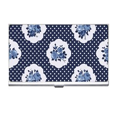 Shabby Chic Navy Blue Business Card Holders by NouveauDesign