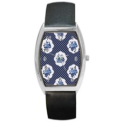 Shabby Chic Navy Blue Barrel Style Metal Watch by NouveauDesign